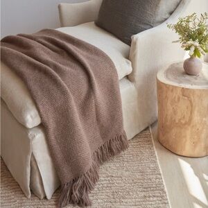 Jenni Kayne Alpaca Basketweave Throw Cocoa NWT